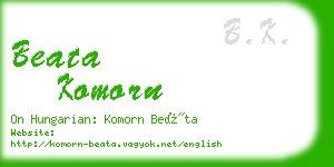 beata komorn business card